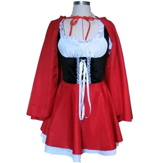 Women's Costume Dress Hooded Cape & Integrated Skirt