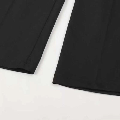 Women's Dress Pants High-Waist Straight Leg Wrinkle-Resistant Polyester
