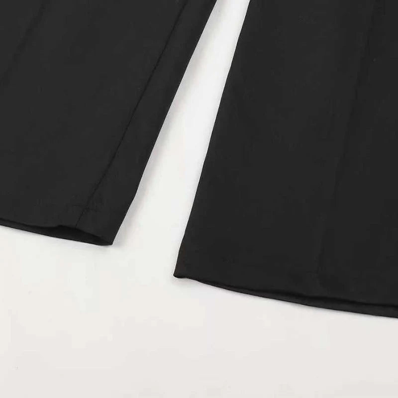 Women's Dress Pants High-Waist Straight Leg Wrinkle-Resistant Polyester
