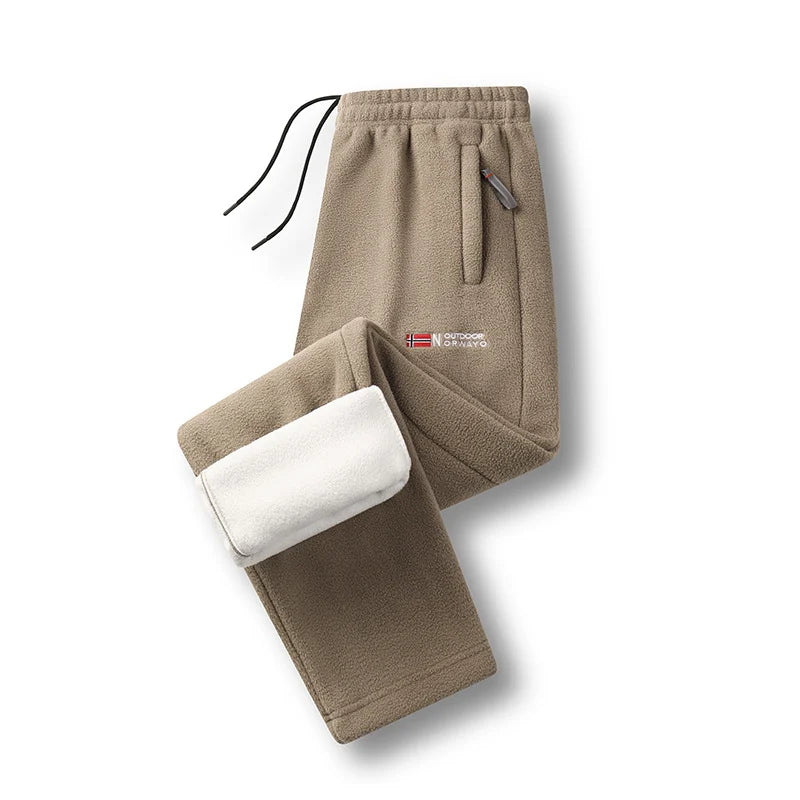 Women's Fleece Pants Warm Lining Zip Pockets