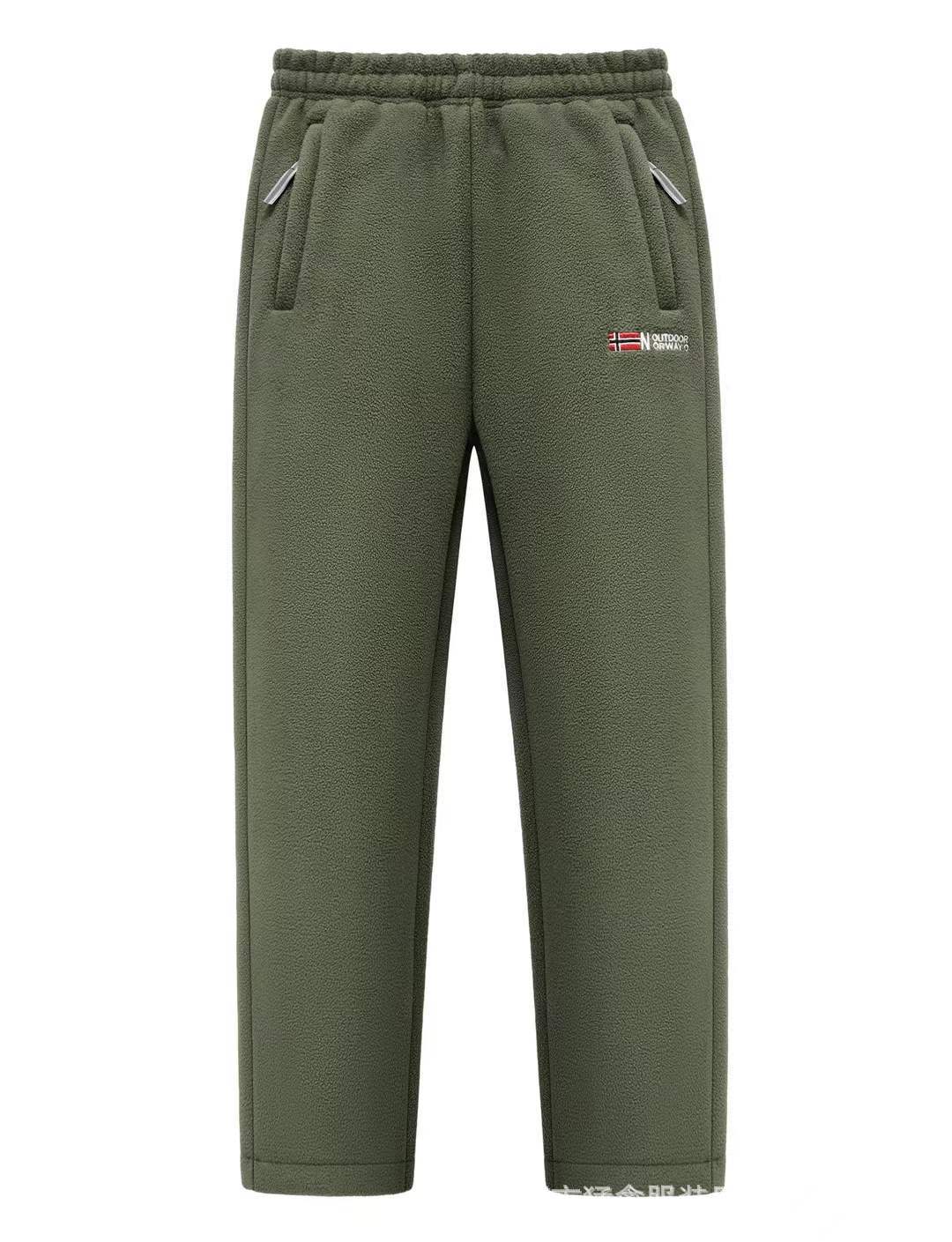 Women's Fleece Pants Warm Lining Zip Pockets