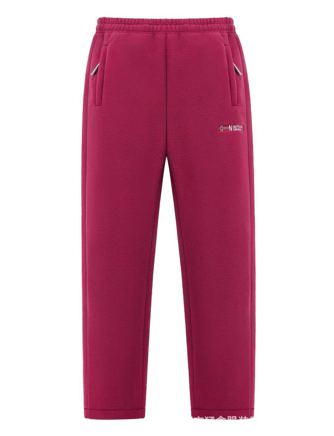 Women's Fleece Pants Warm Lining Zip Pockets