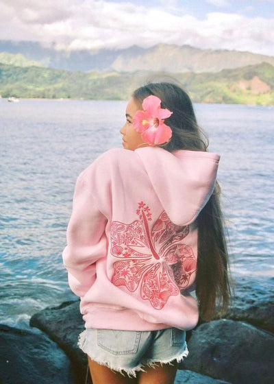 Women's Hoodie Oversized Fit Tropical Print Comfort for Cool Weather