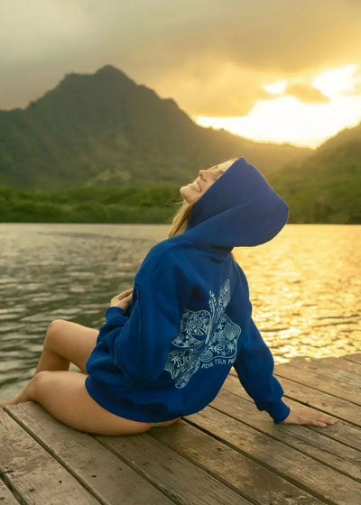 Women's Hoodie Oversized Fit Tropical Print Comfort for Cool Weather