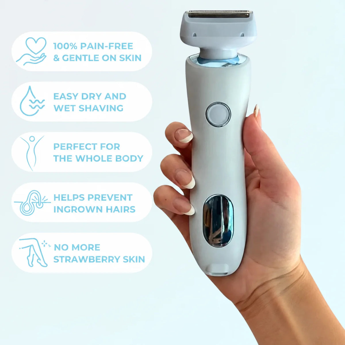 Women's Intimate Shaver Interchangeable Heads Cordless Wet & Dry