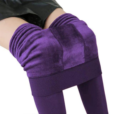 Women's Leggings Brushed Fleece Lined High-Rise Waist & Four-Way Stretch