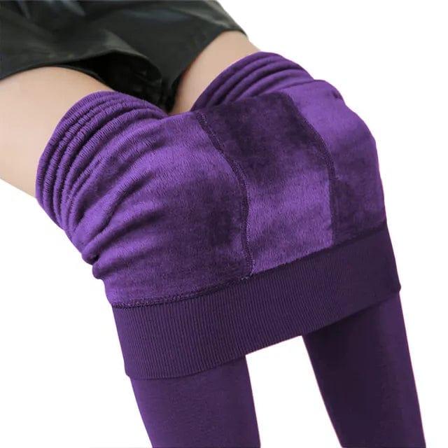 Women's Leggings Brushed Fleece Lined High-Rise Waist & Four-Way Stretch