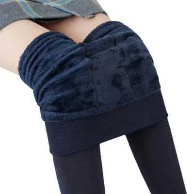 Women's Leggings Brushed Fleece Lined High-Rise Waist & Four-Way Stretch