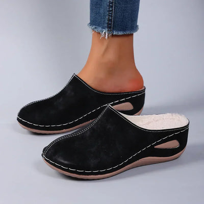 Women's Orthopedic Slippers Fleece-Lined Non-Slip Sole