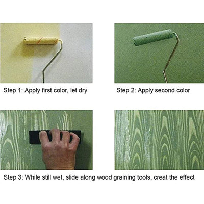 Wood Grain Roller Set Natural Rubber Two Sizes