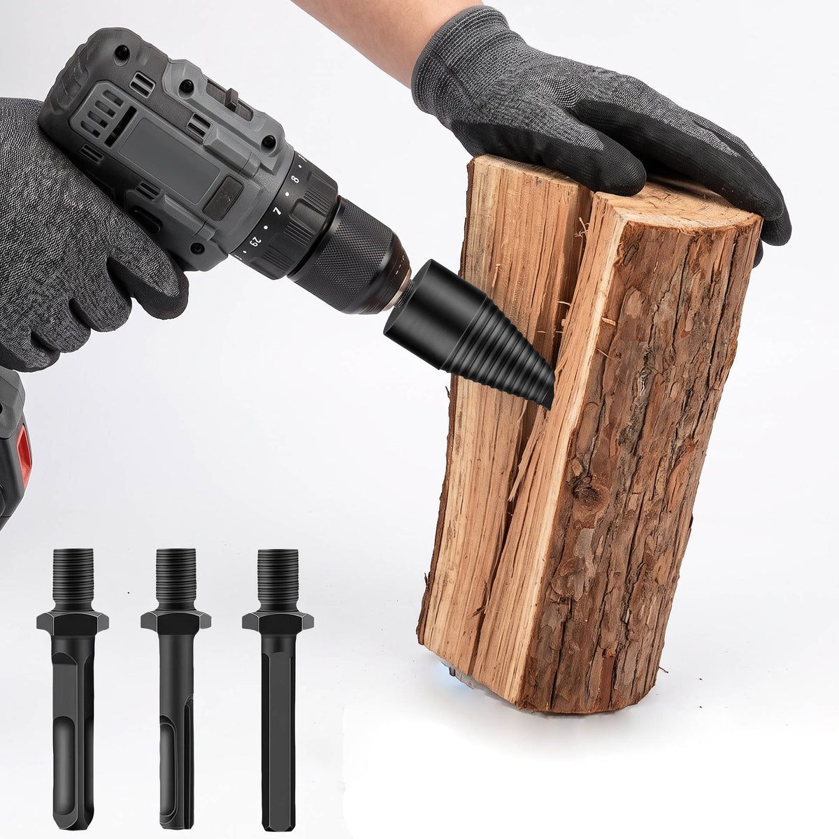 Wood Splitting Drill Bit Carbon Steel U-Shaped Threads Universal Shank
