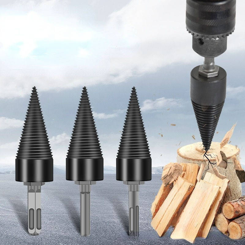 Wood Splitting Drill Bit Carbon Steel U-Shaped Threads Universal Shank