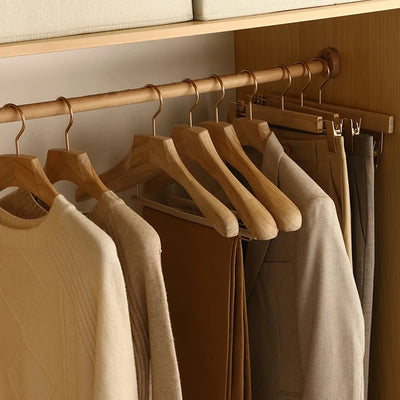 Wooden Clothes Hangers Wide Shape Set of 3