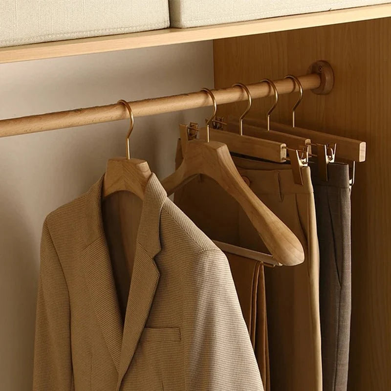 Wooden Clothes Hangers Wide Shape Set of 3