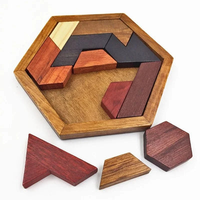 Wooden Puzzle Hexagonal 120 Challenges With Storage Case