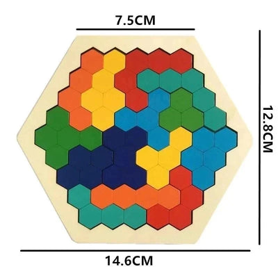 Wooden Puzzle Hexagonal 120 Challenges With Storage Case
