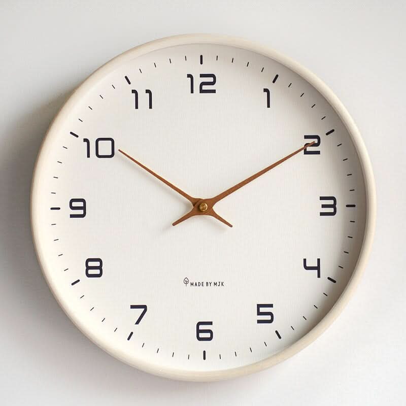 Wooden Wall Clock Silent Sweep Solid Wood Scandinavian Design