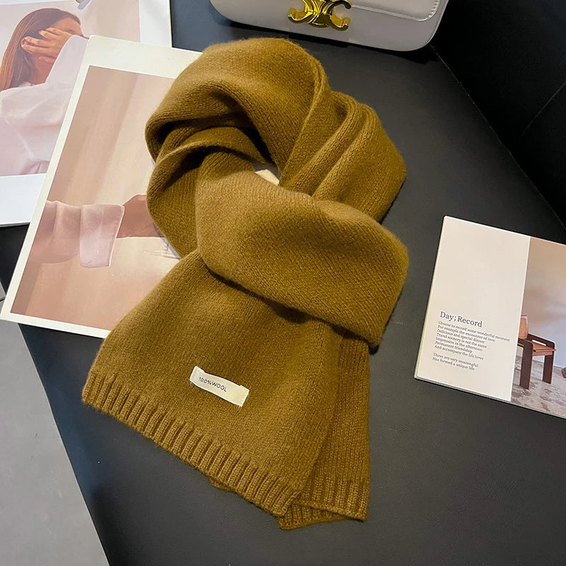 Wool Scarf 100% Knitted Wool Soft Warmth
