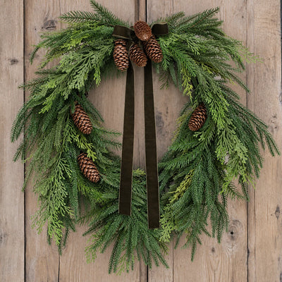 Wreath Heart Shaped Pine & Evergreen 24 Inch