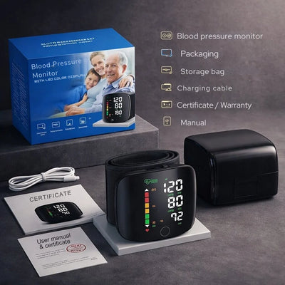 Wrist Blood Pressure Monitor Touch Display & Voice Function