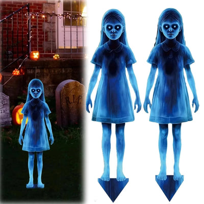 Yard Stakes Ghost Lighted Iron Weather-Resistant