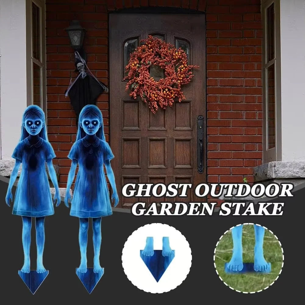 Yard Stakes Ghost Lighted Iron Weather-Resistant