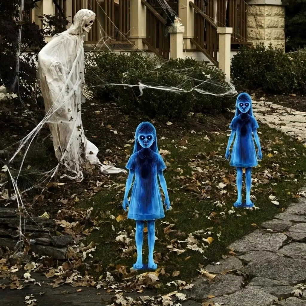 Yard Stakes Ghost Lighted Iron Weather-Resistant