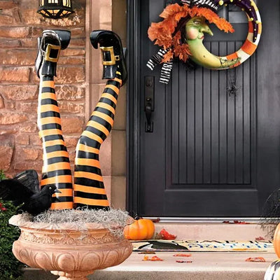 Yard Stakes Striped Resin Set of 2 Indoor/Outdoor