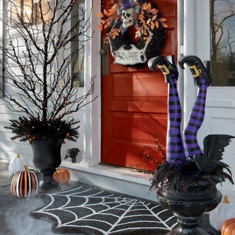 Yard Stakes Striped Resin Set of 2 Indoor/Outdoor