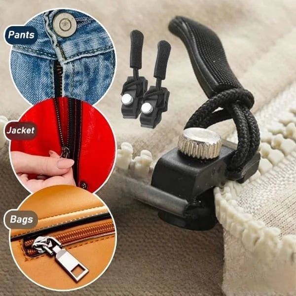 Zipper Repair Kit Instant No-Sew Metal Slider