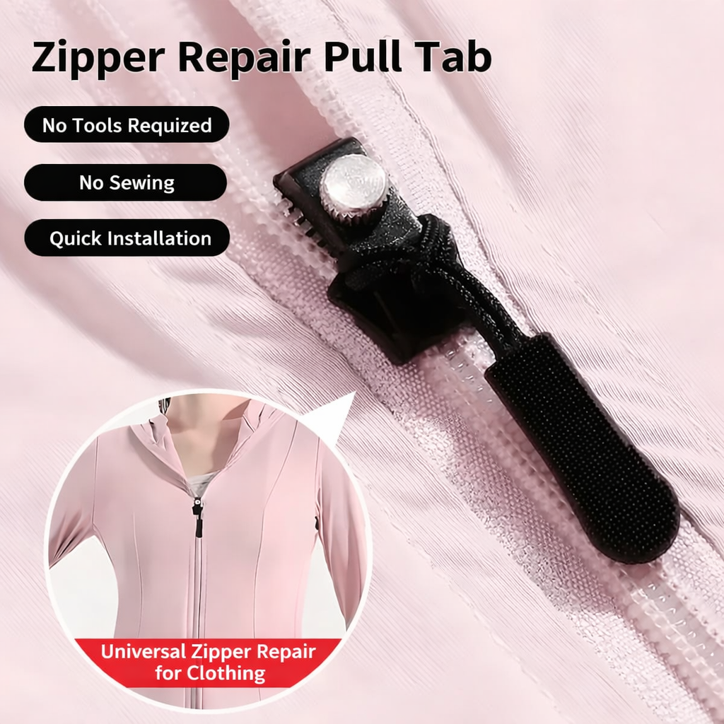 Zipper Repair Kit Instant No-Sew Metal Slider