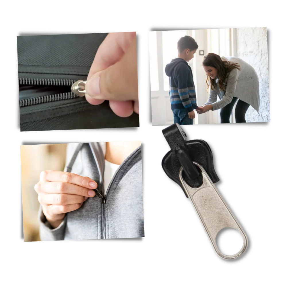 Zipper Slider Repair Set Aluminum Tool-Free Set of 6