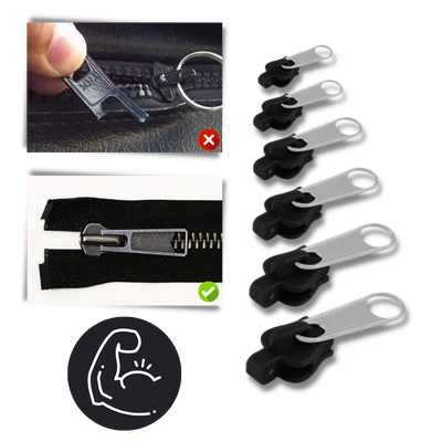 Zipper Slider Repair Set Aluminum Tool-Free Set of 6